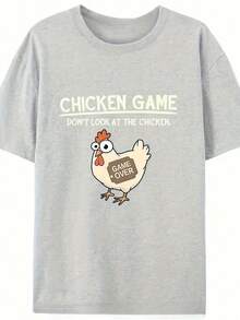 Men'S Comfortable And Fitted T-Shirt Featuring A Fun Cartoon Chicken Design For The Summer Collection - Black - View 6