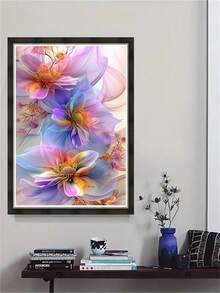1pc Diamond Art Set, Beautiful Floral Theme Pattern, 5D Diamond Painting Kit, Gift Diamond Mosaic, Suitable For Adult Beginners Stress Relief Handmade Diamond, Diamond Art Set Round Full Diamond, Dot Diamond DIY, Birthday Gift, Perfect For Home Decor And Room Wall Decor - round diamond - View 5
