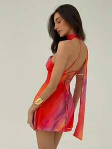 Fashionable Sleeveless Solid Color Dress For Women - Orange - View 6