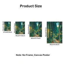 1pc Japanese Forest Anime Nature Art Print, Forest Path Wall Art Print, Vintage Shin-Hanga Style Poster, Zen Nature Wall Decor, Japandi Forest Landscape, No Frame - Landscape - View 6