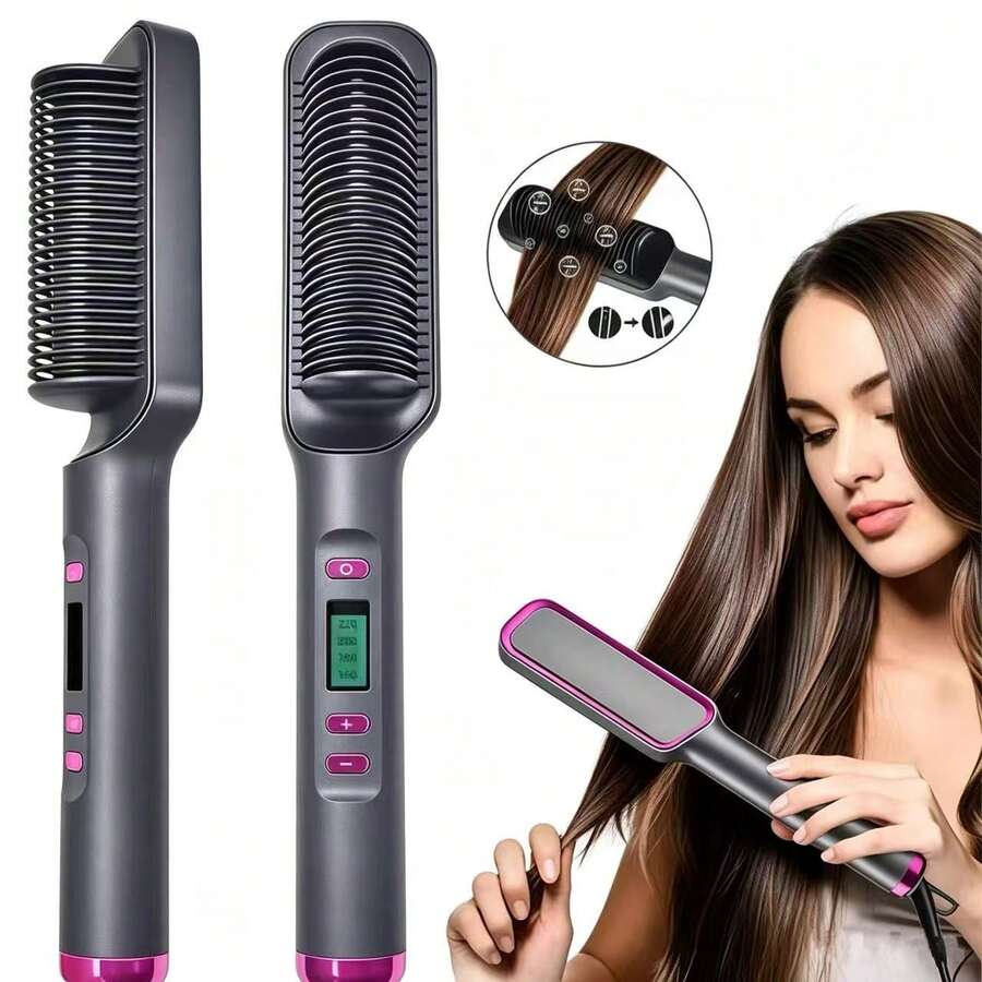 Multifunctional Electric Hair Straightener Comb, Anti-Scald Straightening Styling Tool, Hair Straightening Comb
