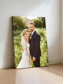 1 pieza Impresión de foto personalizada en lienzo, póster personalizado de gran tamaño, con marco de foto DIY (marco de autoensamblaje) o solo lienzo, regalo para el Día de la Madre - Multicolor - Ver 6