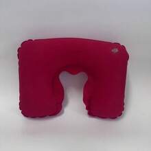 Inflatable Travel Neck Pillow, Portable Foldable U-Shaped Pillow For Airplane & Long Journeys - 酒紅色 - 查看 8