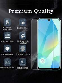 4合1套裝 - 適用於 Galaxy A16，包含 2 個螢幕保護貼 + 2 個相機鏡頭保護貼，強化玻璃，超清 9H 硬度，適用於 Galaxy A17/A16/A14/S21FE/S23FE/A54/A15/A31/A34/A35/A55/M53/M54/M55 手機殼，無氣泡，耐用，完美手機配件，適合送給家人和朋友的禮物 - 無色 - 查看 4