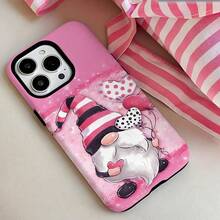 Phone - Cute Spring Pink Gnome Heart Design 2-In-1 Phone, Sturdy Dual-Layer, Durable And Shockproof, Compatible With 17, 16E, 16, 15, 14, 13, 12, 11, 8,, X, XS, XR, Plus, Pro,, SE2 - 混合顏色 1 - 查看 1