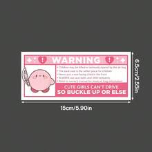 Cute Warning Sticker | Soft Pink Car Airbag Sticker (Waterproof Vinyl) - Decorative Stickers - View 3
