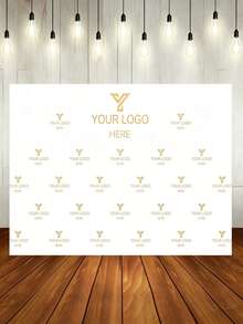 1 pieza Diseño de logotipo personalizado con fondo, adecuado para eventos empresariales, festivales, pancartas y accesorios personalizados, material de vinilo portátil y colorido - Blanco - Ver 2