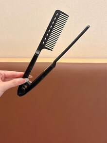 1pc V-Shaped Clip Hair Comb, Home Hair Styling Comb, Straightening Comb, Hair Styling Tool For Grooming And Trimming, Plastic Detangling Styling Comb, Smooth Hair Bangs Portable Travel Folding Multi-Function Hair Comb Pocket Comb - Multicolor - View 9