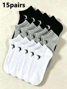 1/9/15/30 Pairs Unisex Basketball Pattern Invisible Socks, Soft & Breathable, Moisture-Wicking, Suitable For Various Occasions Like Sports, Casual, Business, All Seasons - Multicolor - View 13