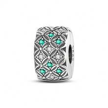 1pc Romantic Good Luck Totem Style S925 Sterling Silver Low Hypoallergenic Shiny Four-Leaf Clover Butterfly Evil Eye Flower Cross Ocean Paw Print Fixed Clip Bead, Suitable For Original Bracelet, Women's DIY Jewelry Making, Birthday Gift - Multicolor - View 17