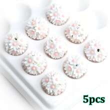 5pcs 16mm Acrylic Flower Ball Beads, 3D Daisy Flower Spacer Beads With Rhinestone For DIY Bracelet Necklace Earring Phone Chain Jewelry Making - Flower Beads - View 13
