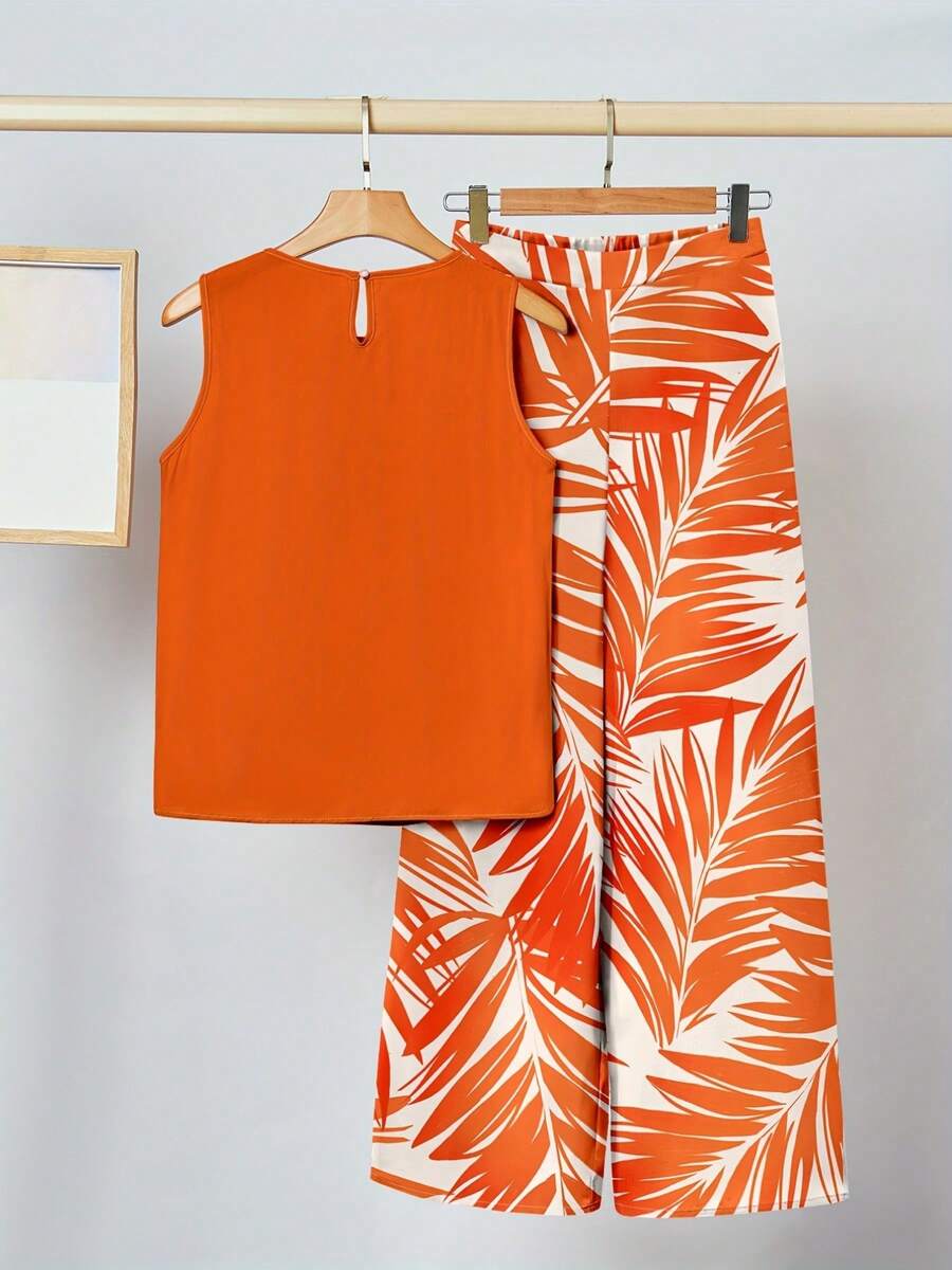 Women's Elegant Tank Top & High Waist Shorts 2 Piece Set,Muti Colors Available, Lightweight Loose Fit, Casual Summer Co-Ords For Office, Vacation & Daily Wear | All Age Friendly/Summer Outfits For Women/Two Piece Set Women/Vacation Outfits Women/Summer Clothes/Summer/Conjunto De Dos Piezas Mujer/Beach Outfits For Woman/Summer Tops/Women Two Piece Sets/Workout Sets Women/Glowmode - quả cam - Xem 1