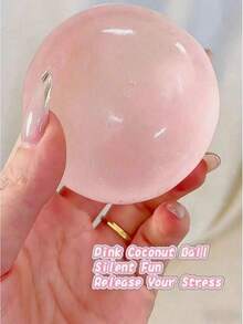Pink Handcrafted Coconut Oil Squishy Balls, Squeaky Interactive Squeeze Stress Balls, Bendable Shapable Dual Rebound Vent Toy, Ultra Soft Comfort Touch Hand Sensory Toy, Compact Easy Carry Leisure Toy, Great For Anxiety Relief, Focus Improvement & Emotional Release, All-Age Tactile Play Toy For Daily Entertainment - 原色 - 查看 3