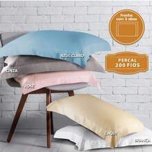 Pair Of 200 Thread Count Percale Pillowcases, 50x70cm, Premium, Various Colors, Satin Finish - LILAS - View 3