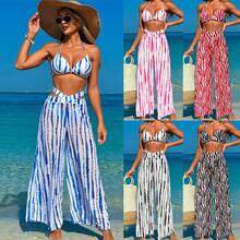 New 2026 Swimsuits For Adult Women, Three-Piece Hot Spring Bathing Suit, Bikini Bathing Suit. - 洋紅色長褲(細腰帶) - 查看 5