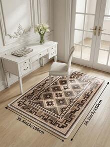 1pc Dark Rhombus Living Room Rug, Suitable For Kitchen, Dining Room, Bedroom, Room Holiday Decor, Indoor/Outdoor, Office, Lobby, Anti-Slip Doormat, Bathroom Rug, Hallway, Study Gaming Area Rug - Multicolor - View 20