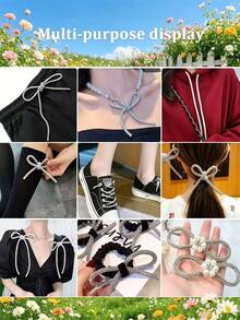 1/5/10/50m Benang Manik-Manik Rhinestone Mengkilap - Tali Kaca dan Plastik Non-Elastis 4mm, Cocok untuk Perhiasan DIY, Gelang, Kalung, Tali Sepatu, dan Tali Tas - Garis Dekoratif Berkilau yang Dapat Dipotong, Pembuatan Kalung | Tampilan Mengkilap | Garis Non-Elastis - tali berlian imitasi - View 6