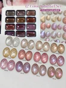 XEIJAYI 12 Colors Peach Blossom Cat Eye Pattern High Saturation Semi-Solid Nail Polish Gel, Suitable For Special Use In Nail Salons - Multicolor - View 5