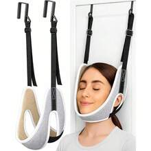 1pc Upgraded Door-Mounted Neck Traction Device, Thickened Neck Support, Breathable Design, 330lbs Weight Capacity, Multiple Colors Available, Portable Adjustable Neck Relaxation Tool, Suitable For Home Daily Use, Comfortable - A - View 2