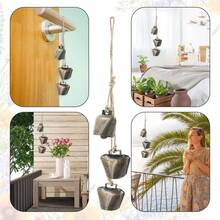 Decorative Metal Cowbells Wall Hanging - Rustic Farmhouse Door Chime Holiday, Wedding, Or Everyday Home Accent - 1PC - View 5