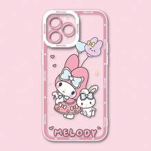 6 Types Of Sanrio Characters Frame-Bordered Transparent TPU Smartphone Case Compatible With IPhone 11/12/13/14/15/16/17 Pro Max Plus Lens-Bordered Logo Shockproof Clear Cover - 3 - View 5