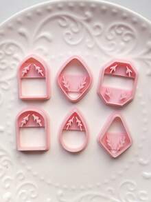 Framework With Foliage Cutting Mold Earring Making Tool, DIY Handmade Jewelry Miniature Cutter, Ceramic Mold, Minimalist Embossing Tool, High Precision Polymer Clay Or Modeling Clay Mold - Frame - View 8