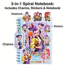 Lightweight Travel Journal Spiral Notebook, Minimalist Fashionable Daily Sketchbook, Beautiful Pattern Decorative Sticker Set, Multipurpose Desktop Stationery, Suitable For Outdoor Learning And Leisure Writing - Multicolor - View 9