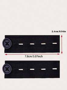 2pcs Waistband Extender Buckle, Elastic Adjustable Pants Extension, Maternity Pants Stretch Button - Black - View 7