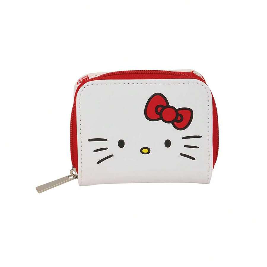 Hello Kitty Safta | Geldbörse  11 x 9,5 x 2 cm (0,2 Liter), Schulgeldbörse für Kinder und Jugendliche, Klappe mit Magnet für Scheine und Karten, Geldbörse mit Reißverschluss, kompaktes weißes und rotes Design - Verschiedenfarbig - Übersicht 1
