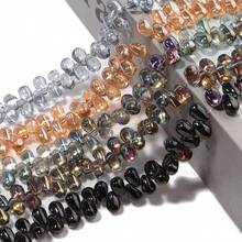 1 Strand 6*9mm Shiny Coated Teardrop Glass Beads, Approx. 95pcs, Hanging Artificial Crystal Glass Beads - Jewelry Making DIY Beads Accessories, DIY Special Bracelets, Earrings, Hair Accessories, Headwear, Pendants, Charms And Crafts - Water Drops - View 11