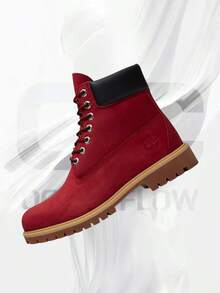 Timberland 6" Premium Waterproof Boot Dark Red Nubuck– Men's Lifestyle Sneakers – Shoes For Man -Vintage-Spring & Summer-Inspired Running Shoes, Shock-Absorbing Comfort, Gym To Streetwear Casual Wear-Mother's Day Gifts-Father's Day Gift-TB0A41MWEQ1 - 深紅色 - 查看 1