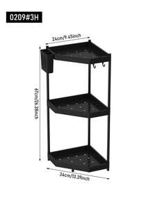 1 pieza Organizador de cocina de 2/3 niveles, Estantería triangular para especias de encimera, Estantería de almacenamiento en esquina, Organizador de baño - Estante de almacenamiento - Ver 9