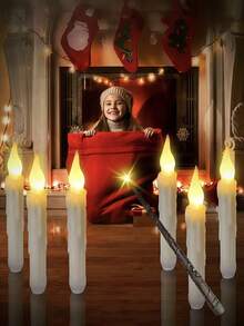 12pcs/20pcs Floating LED Candles With Remote Control - Indoor Home Room Classroom Bedroom Birthday Party Wizard Christmas Decor, Includes Fishing Line, Halloween Decor (2AA Batteries Not Included) - Warm Color - View 9