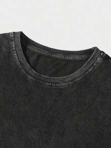 1 pieza, camiseta de algodón lavado de 230 g con estampado gráfico de gato piloto y misiles, ropa casual de calle, camiseta gráfica de cuello redondo para todas las estaciones, regalo perfecto para hombres y mujeres, ropa de otoño estilo streetwear. - Negro - Ver 3