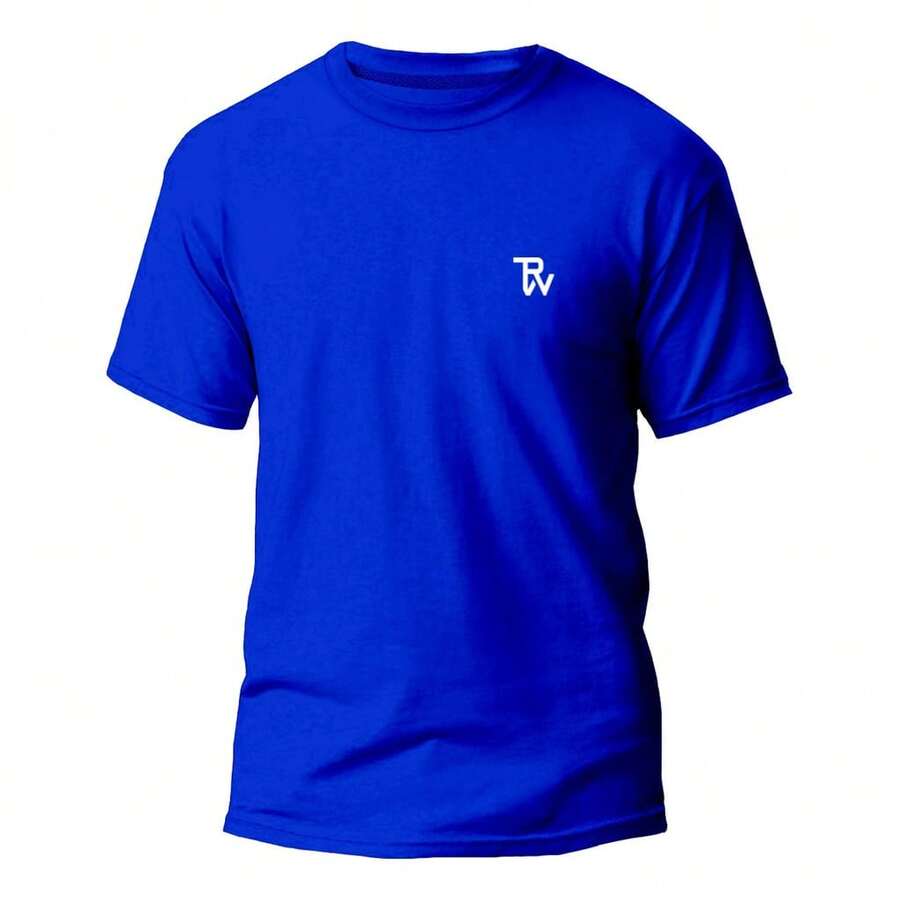 Camiseta Masculina Camisa Básica Slim 100% Algodão BV - Azul Royal - Visão 1