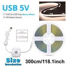 Motion Sensor LED Strip Light, USB Powered, Flowing Water, Meteor Shower, Chasing Light Effect, DC5V Dynamic COB Light Strip, Stair Step Sensor Light, Stair Chasing Light Strip - Warm white light - View 16