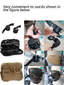 Multifunctional Folding Car Table, Car Seat Back Table And Tray, Car Cup And Beverage Holder, Multifunctional Children's Meal Tray, Car Beverage Holder, Folding Car Laptop Desk - A - View 9
