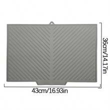 Non-Slip Silicone Kitchen Mat With Drainage Groove, Can Be Used As Sink Countertop Draining Mat, Quick Drying Pot And Pan Holder, Heavy Duty Countertop Protector - Multicolor - View 10