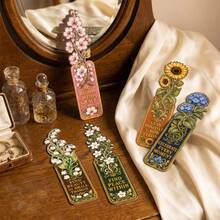 5/15pcs Vintage Floral Inspirational Bookmark Collection, Van Gogh Creative Aesthetic Bookmarks Page Markers, Stationery, Student Supplies Book Accessories Teacher Supplies School Supplies Can Be Used As Decorative Accessories Suitable For Reading Enthusiasts, Book Decoration, Cultural Creative Gifts, Reading Sharing Party Gifts, Party, Teacher's Day Gifts Birthday Gifts Bookish Things - Flower Bookmarks - View 4