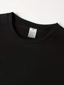 Camiseta Deportiva 2026 Autorizada para la Copa Mundial, Estampado de Color Sólido, Manga Corta, Malla Transpirable, Corte Ajustado, Camiseta Holgada, Regalo de Aniversario o Cumpleaños, Ropa de Verano para Hombre - Negro - Ver 3