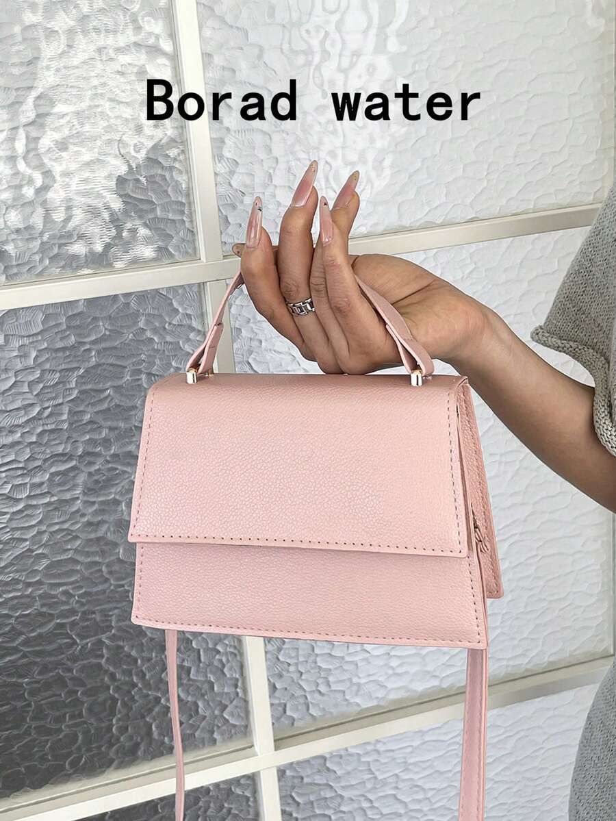 Fashionable Solid Color Handbag, Casual Flap Small Square Bag, Handheld Casual Bag, Commuter Bag, New Spring/Summer Shoulder Crossbody Bag For Women