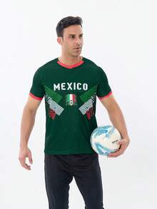 SURUIDA 2026 World Cup Mexico Soccer Jersey For Youth & Men, V-Neck Design Comfortable Sports Top, Suitable For Soccer Matches, Training, Casual Wear & Holiday Outfit, Gift Idea - Dark Green - View 6