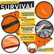 Portable Emergency Survival Sleeping Bag Made Of PE Material, Provides Warmth, Suitable For Outdoor Camping And Travel, Heat Resistant - Multicolor - View 2