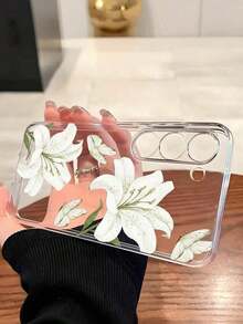 1 Piece Soft Phone Case With White Lily Flower And Butterfly, Compatible With Huawei Honor, , Galaxy A04e/12/A13/A14/A34/A50/A52/A53/A54/S21/S22/S23/S24/S25/S25Ultra, 6A/7A/8A, 12T/13T, International Version, Not Domestic Version, Spring Gift - 透明 11 - 查看 3