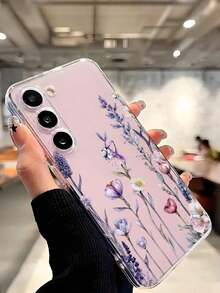 1 Piece Soft Romantic Fashion Floral Print Phone Case Compatible With Huawei Honor, Galaxy A04e/12/A13/A14/A34/A50/A52/A53/A54/S21/S22/S23/S24/S25/S25Ultra/S25FE/S26/S26 PLUS/S26 ULTRA/S26 EDGE, 6A/7A/8A, 12T/13T/15T/15T Pro - 透明 9 - 查看 6