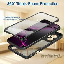 Hadaasi 1个酒红色防震360°全包覆TPU+PC亚克力双层硅胶保护壳，兼容Apple 17e/17pro/17promax/17Air/17/16pro/16promax/16plus/16/16E和Galaxy S26Ultra/S26Plus/S26/S25FE/S25Ultra/S25Plus/S25/S25Edge/S24Ultra/S24Plus/S24/A56/A36/A26/A07/A17/A55/A35/A25/A15/A24/A34/A14/A16/A06/A05S - 酒紅色 - 查看 4
