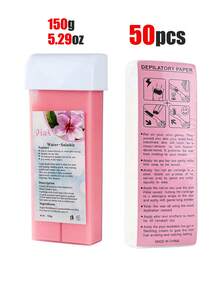 蜂蜜蘆薈玫瑰滾輪除毛蠟補充組 150g，中性除毛蠟，蠟紙，(不含除毛蠟) 除毛紙配件 100/50/10pcs，方便加熱蜂蜜蠟除毛，手持式蠟棒滾輪 - 可水洗糖蠟，便攜式熱蠟機滾輪蠟紙，簡單三步驟除毛，溫和不刺激，適用於臉部、身體和私密部位，適合水療和居家使用，夏季除毛刮板塗抹器 - 滾輪 - 查看 11