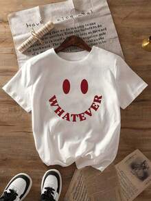 Unisex Size. Women's Short-Sleeved T-Shirt With Round Neck And Cartoon Print, Graphic Tee, Suitable For Summer, Autumn And Winter Looks. - Putih 3 - View 4