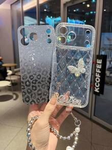Ốp lưng điện thoại đính đá họa tiết da báo, dây đeo, tương thích với iPhone 17/16/15/14/13/12/11, vỏ bảo vệ cho Apple. - Nhiều màu - Xem 4