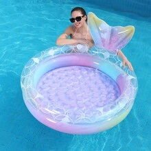 Inflatable Mermaid Pool Backyard Round Swimming Pool, Suitable For Boys And Girls, Children's Garden Round Swimming Pool, Summer Indoor And Outdoor Beach Floating Toy - Multicolor - View 2